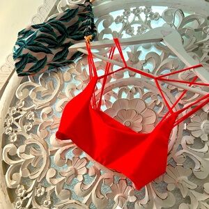 Mikoh swim bikini top orange coral size XL